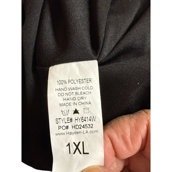 Hayden Women's Nero Polka Dot Gothic Sheer Sleeve Maxi Dress Size XL Black Gold - Picture 8 of 8